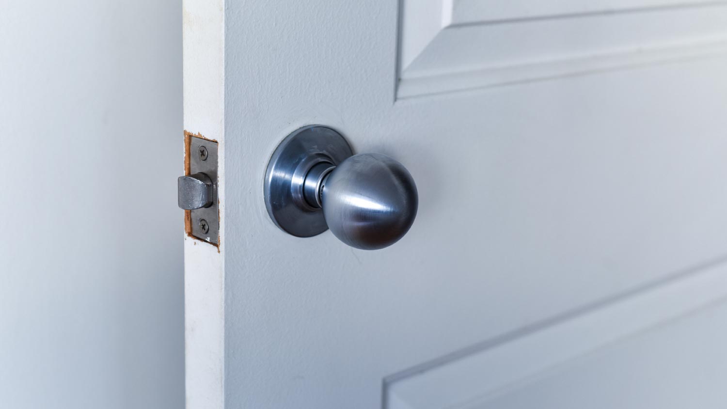 A silver door knob