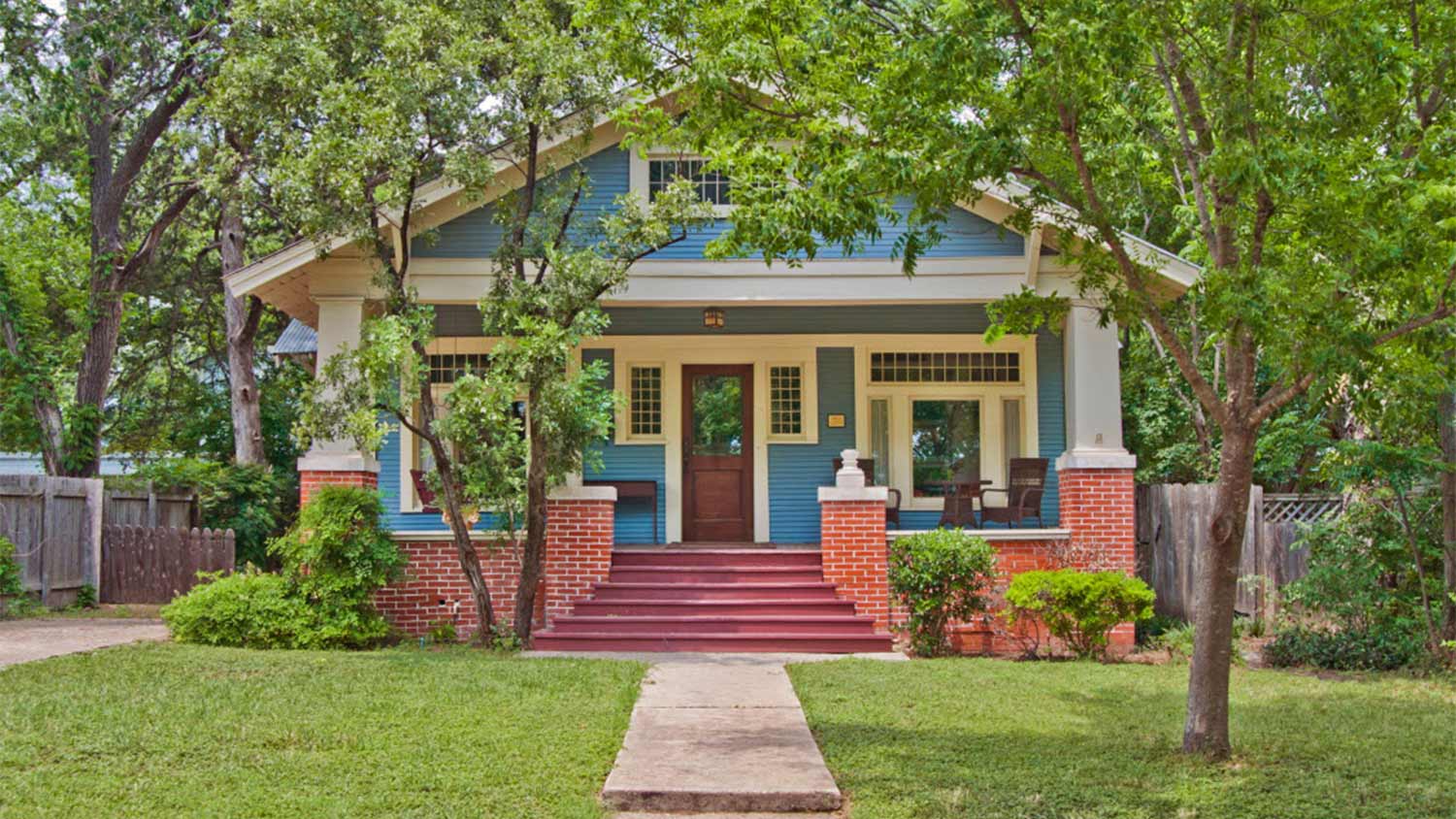 A historic home with simple lines