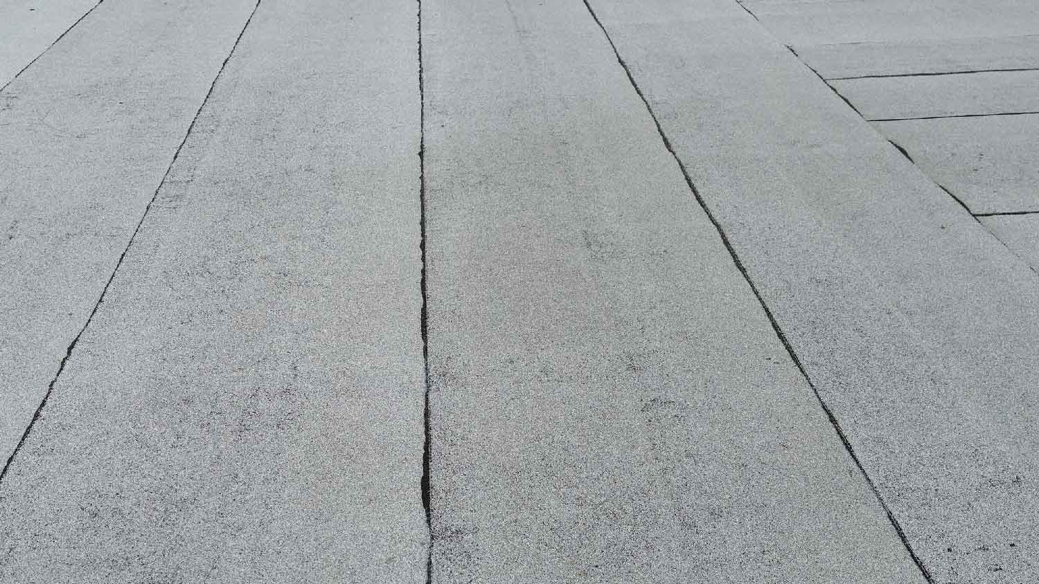 A single ply roofing on a flat roof