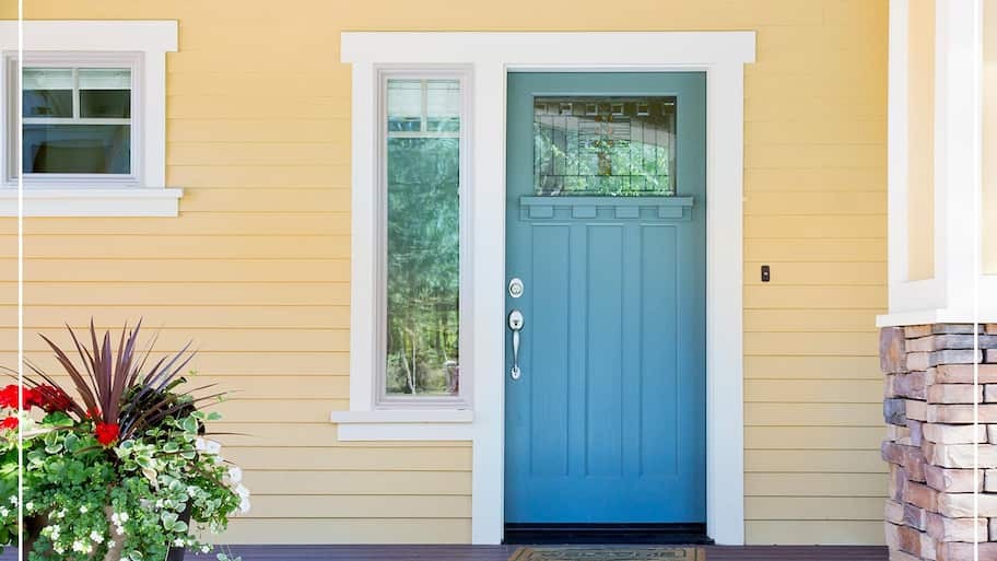 sky blue color door
