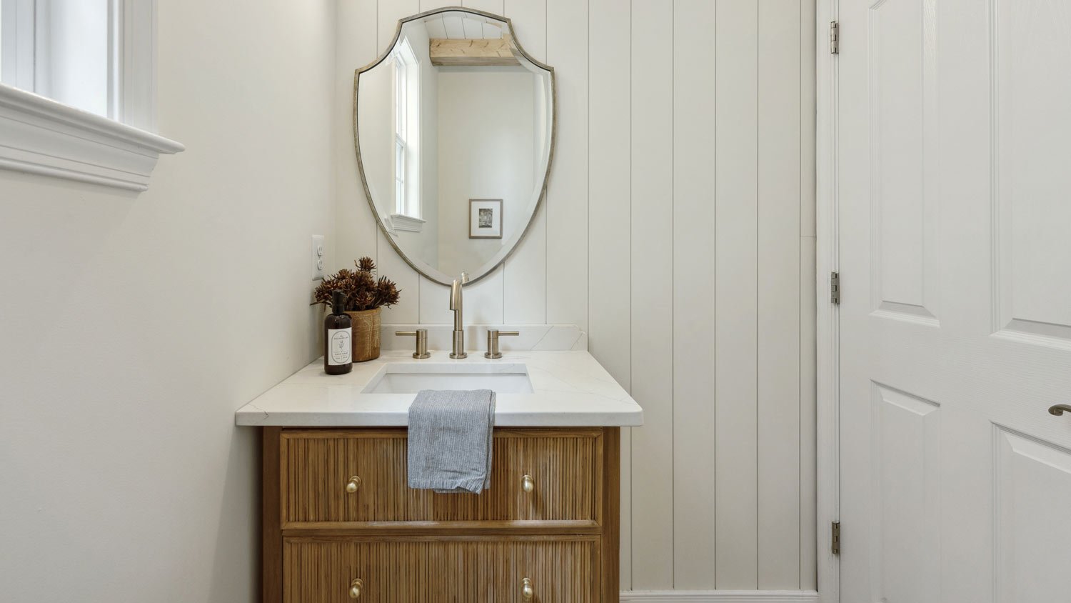 small powder room in home