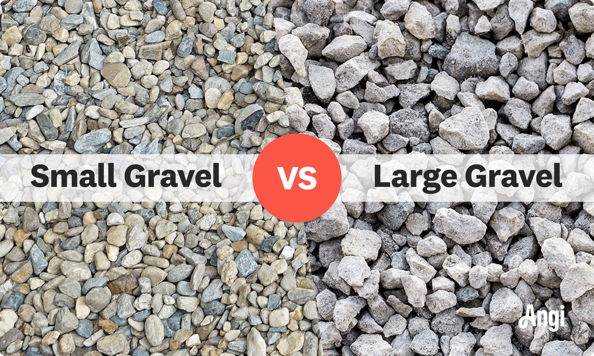 Small gravel versus large gravel visual comparison