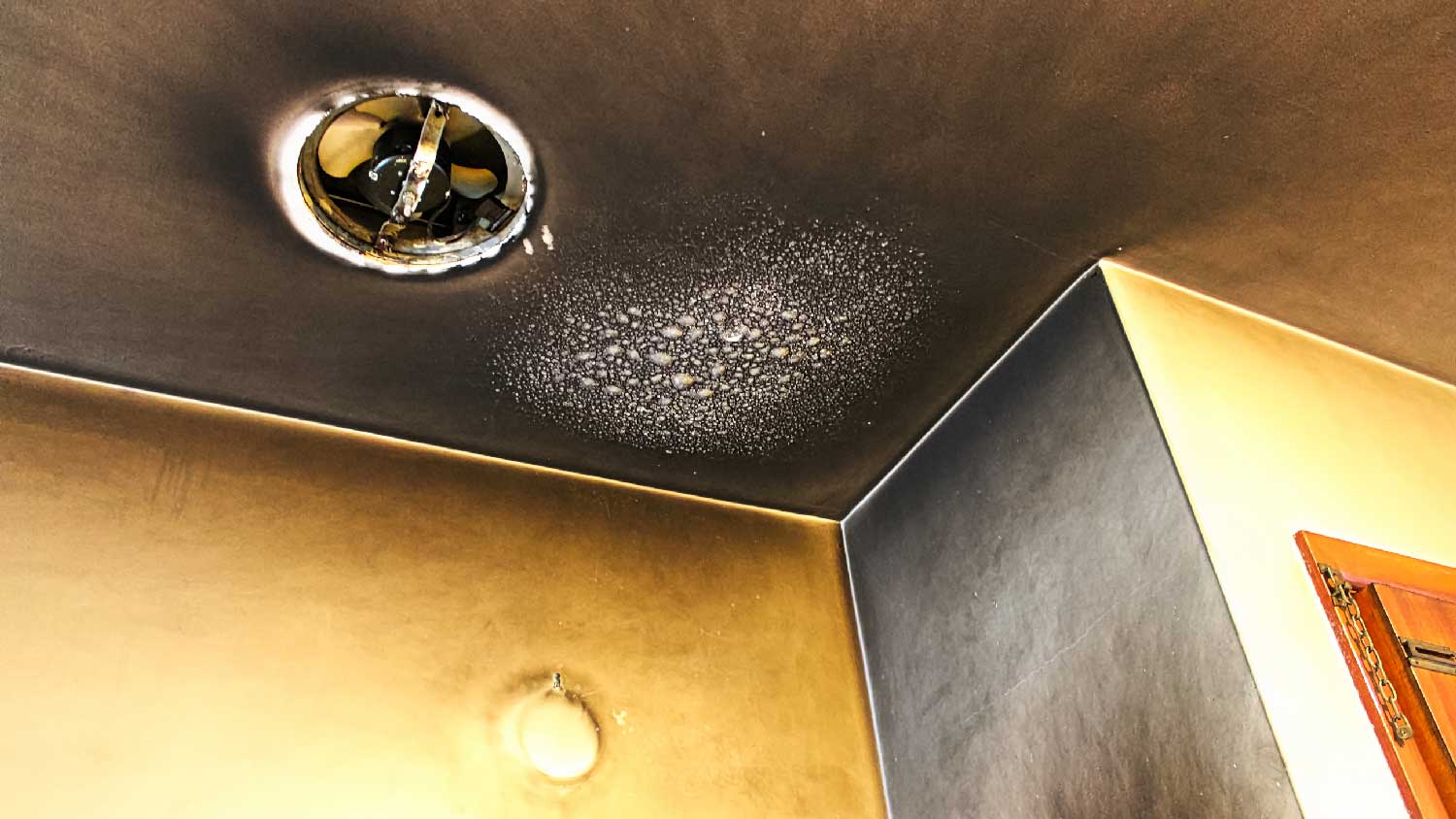 Soot damage on the ceiling