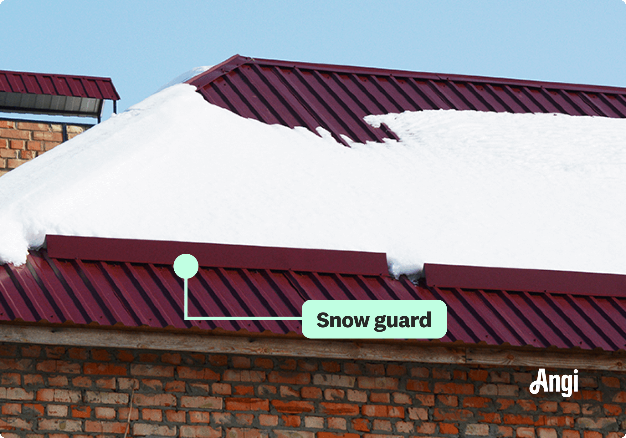 Snow guard labeled on roof