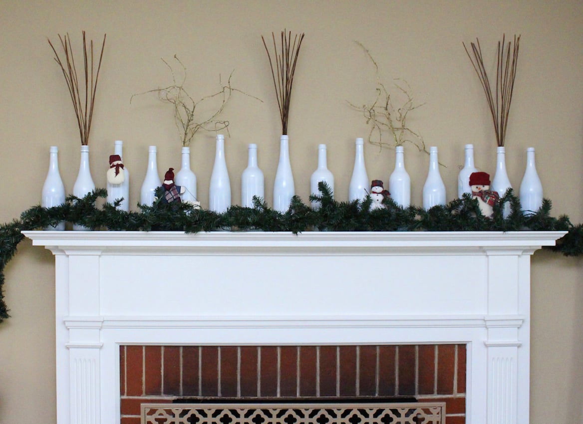 winter mantel decorations