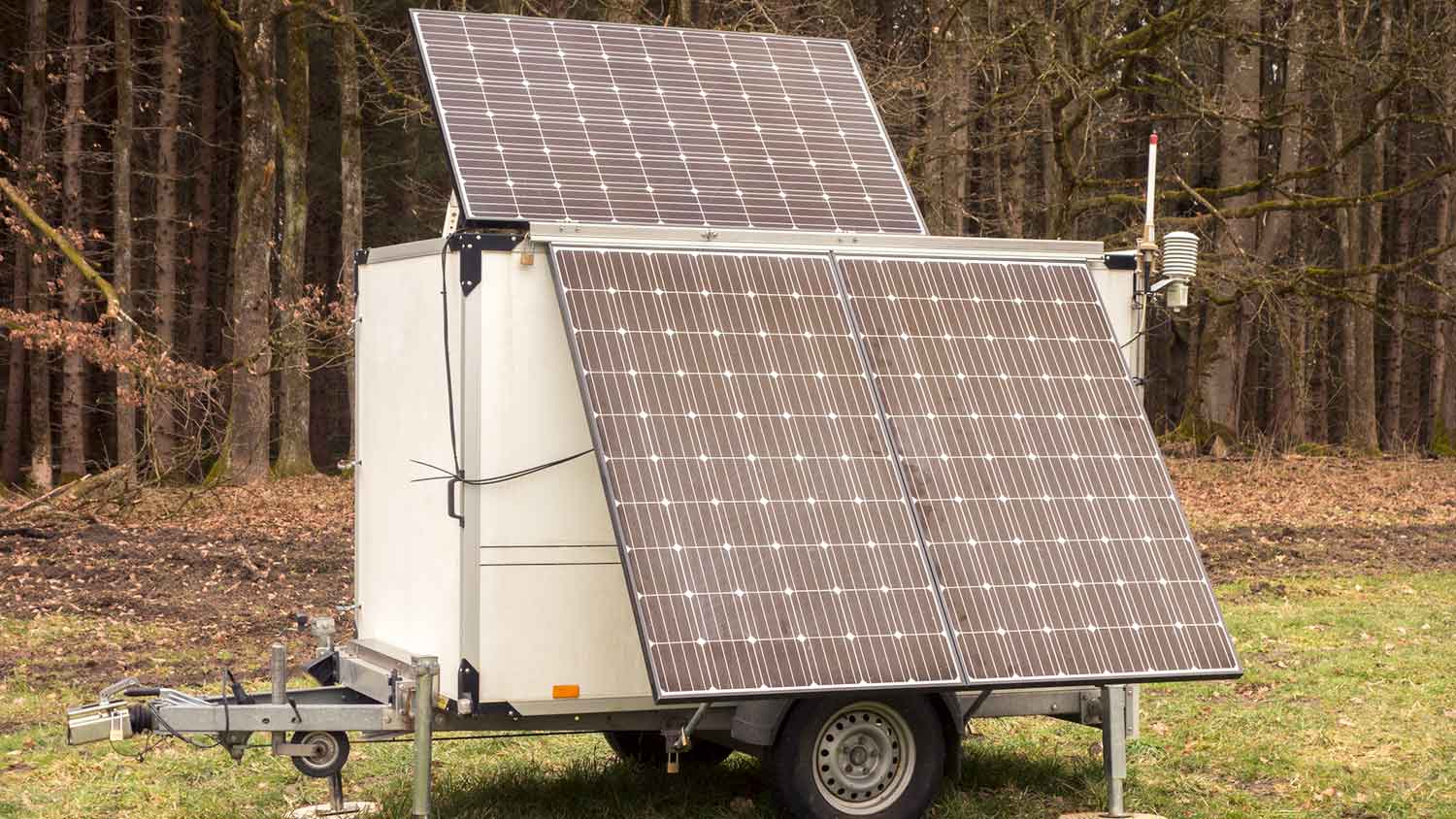 Solar backup generator sitting outdoors 