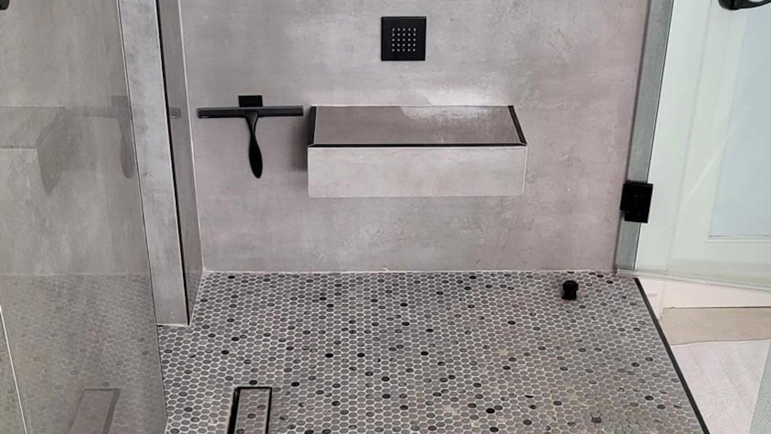 Penny tile in shower