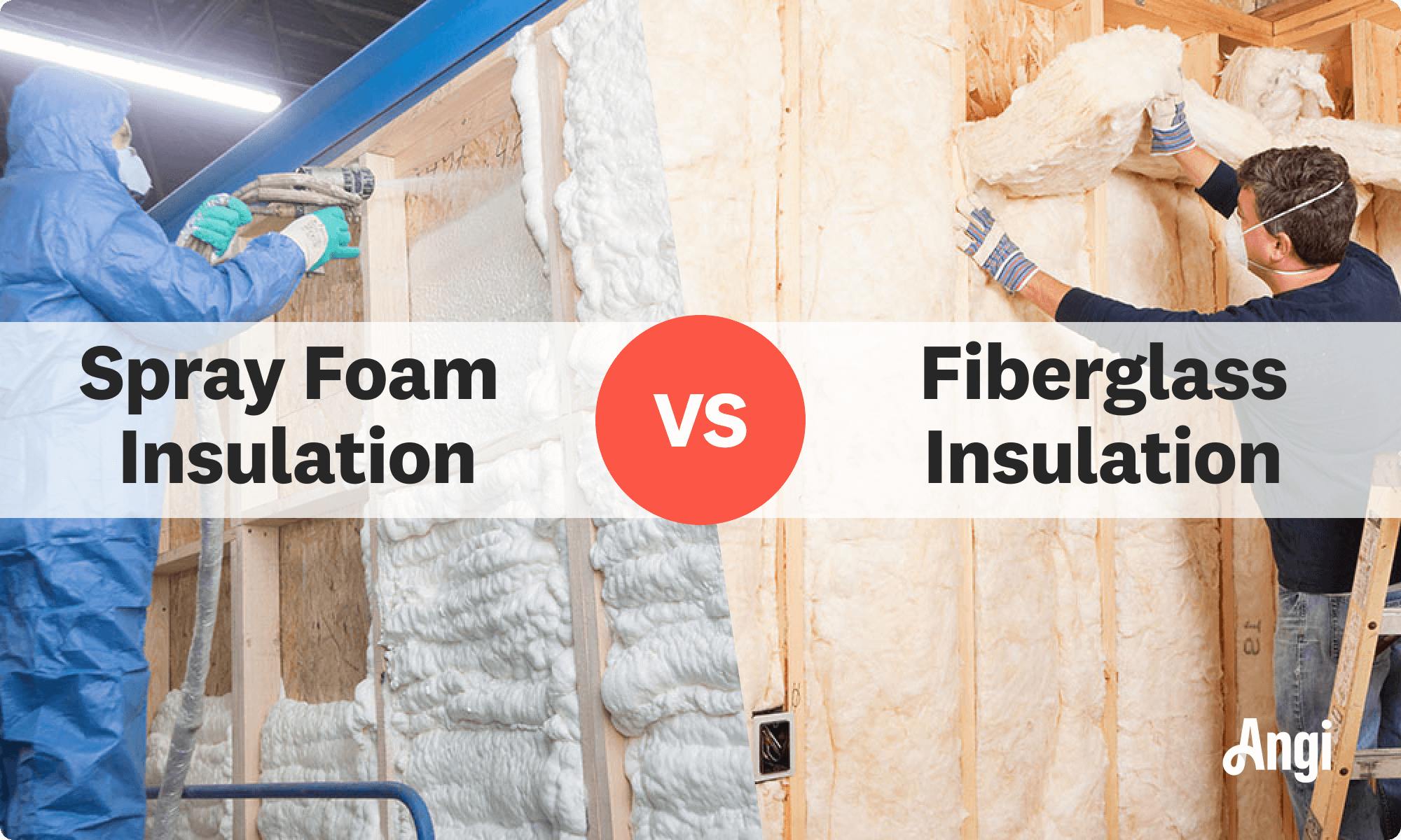 Spray foam insulation versus fiberglass insulation compared visually