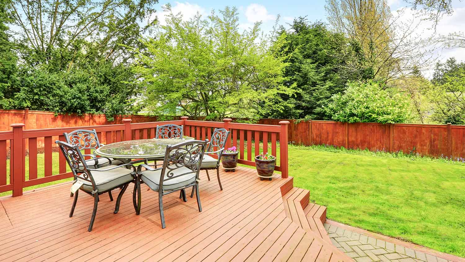 Empty stained deck outside