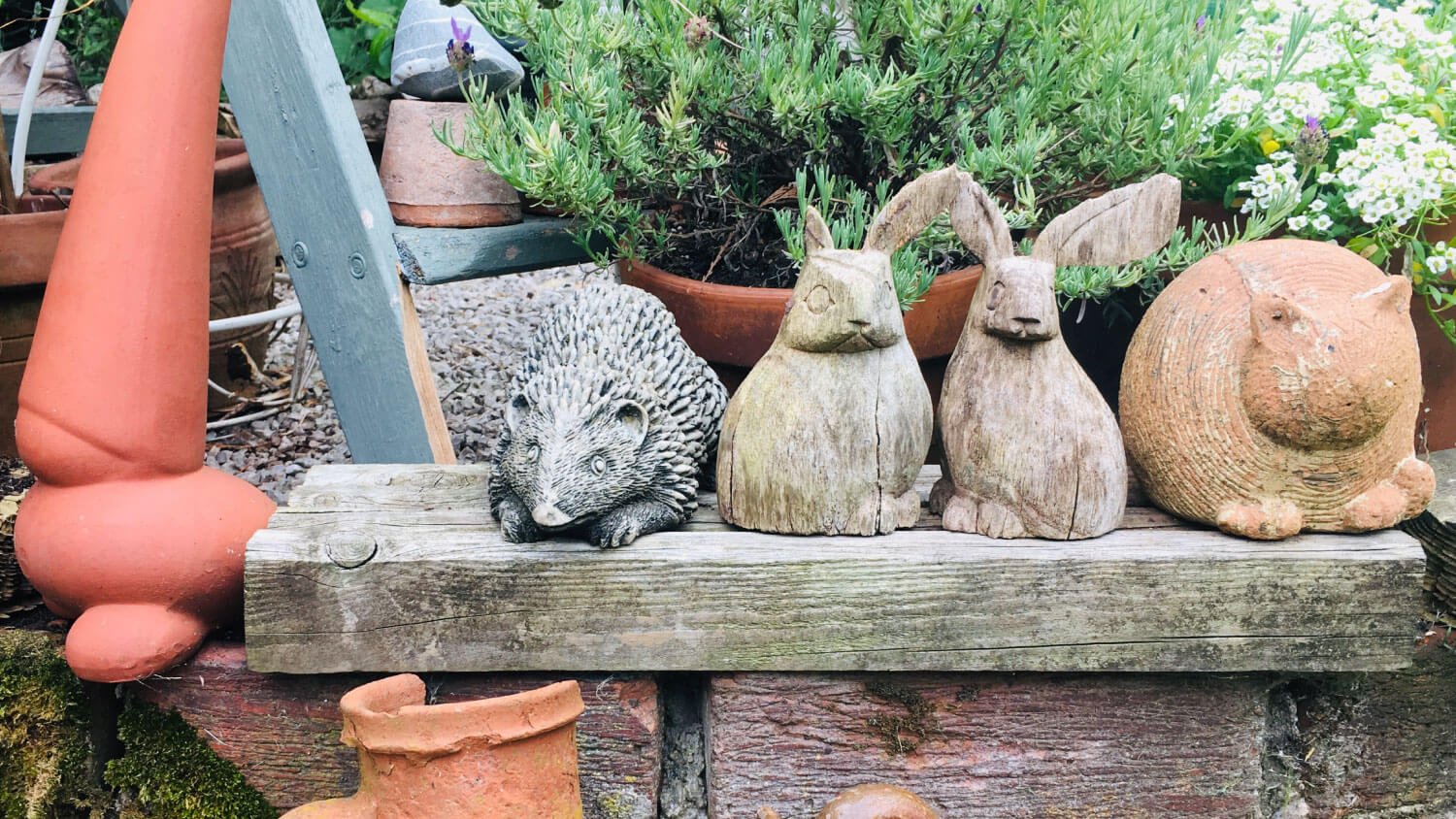 bunny garden statues