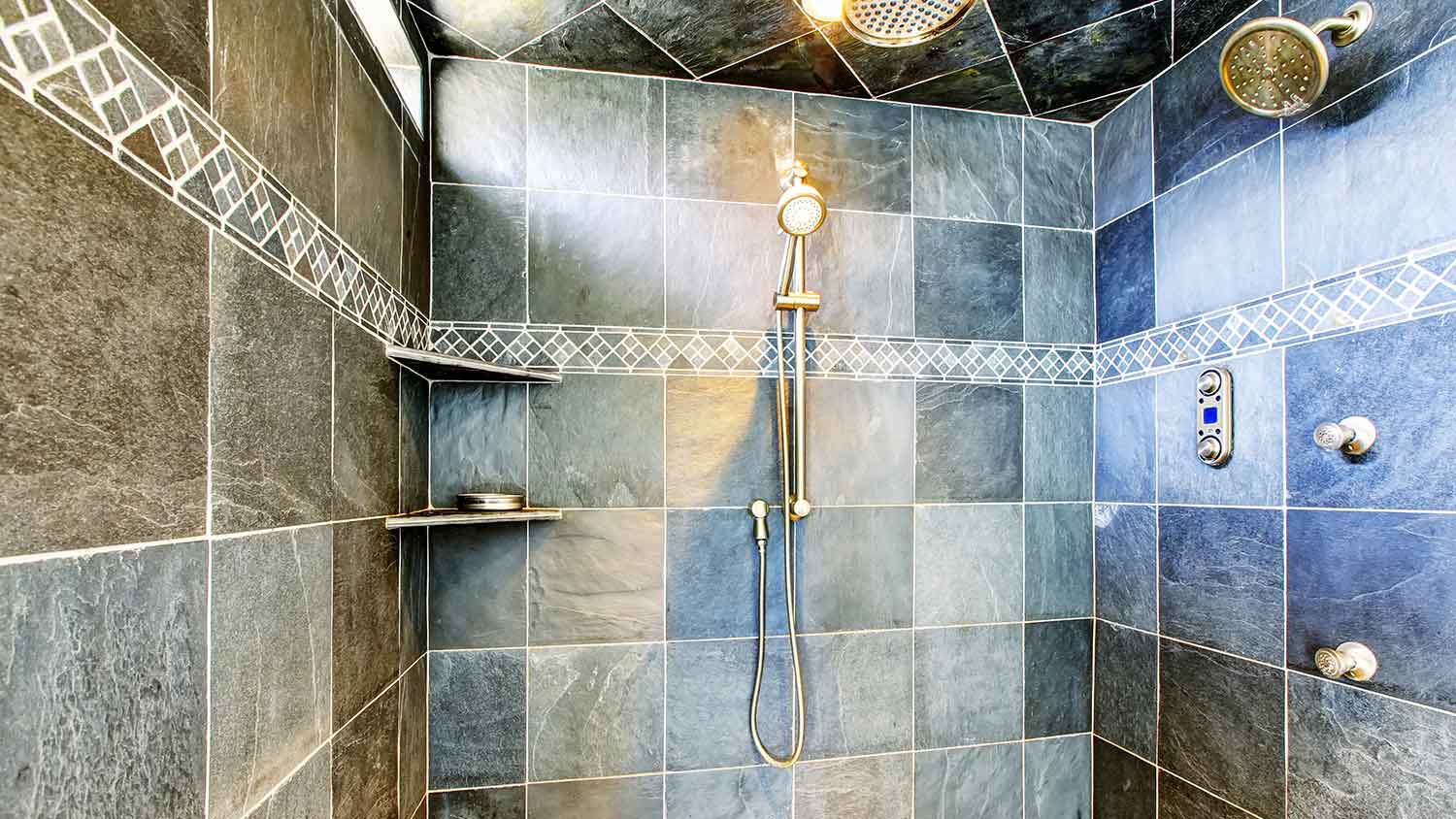 Shower stall with steam system