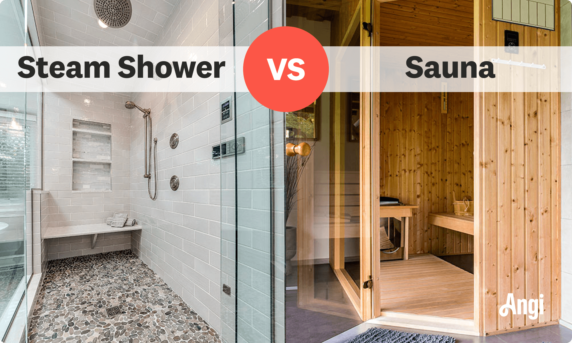 Steam shower versus sauna compared visually