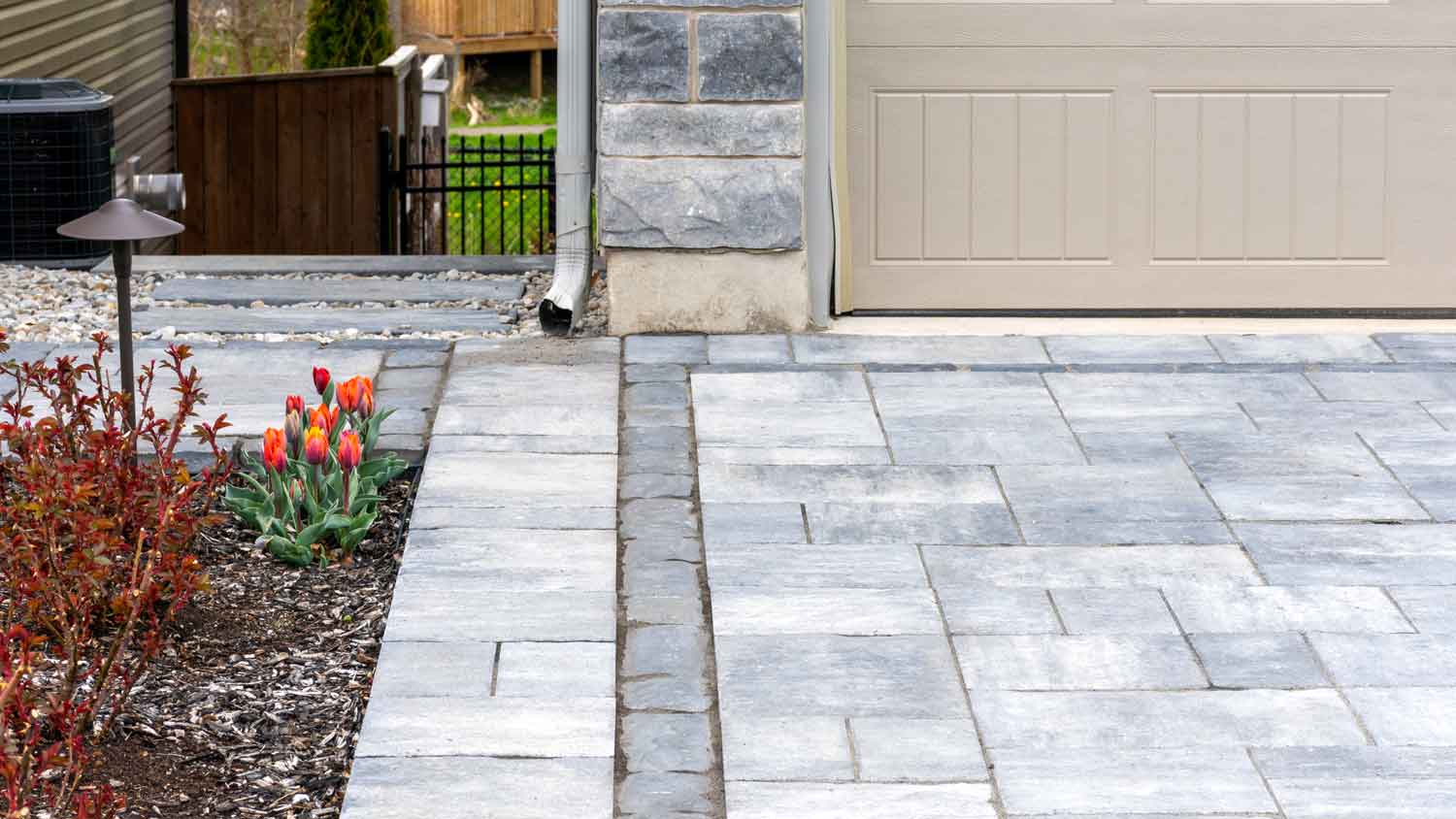 close up of stone driveway