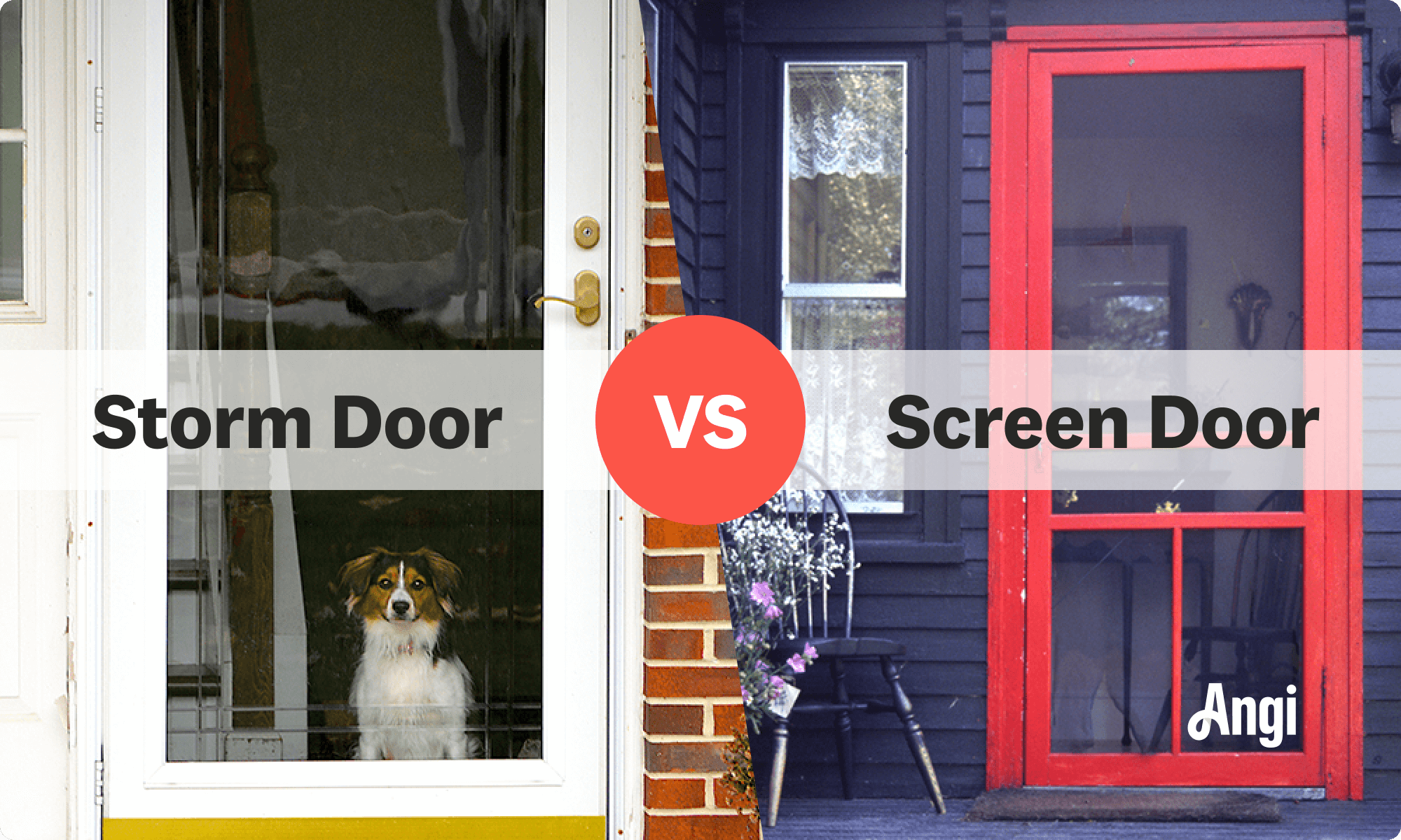 Storm door versus screen door visual comparison