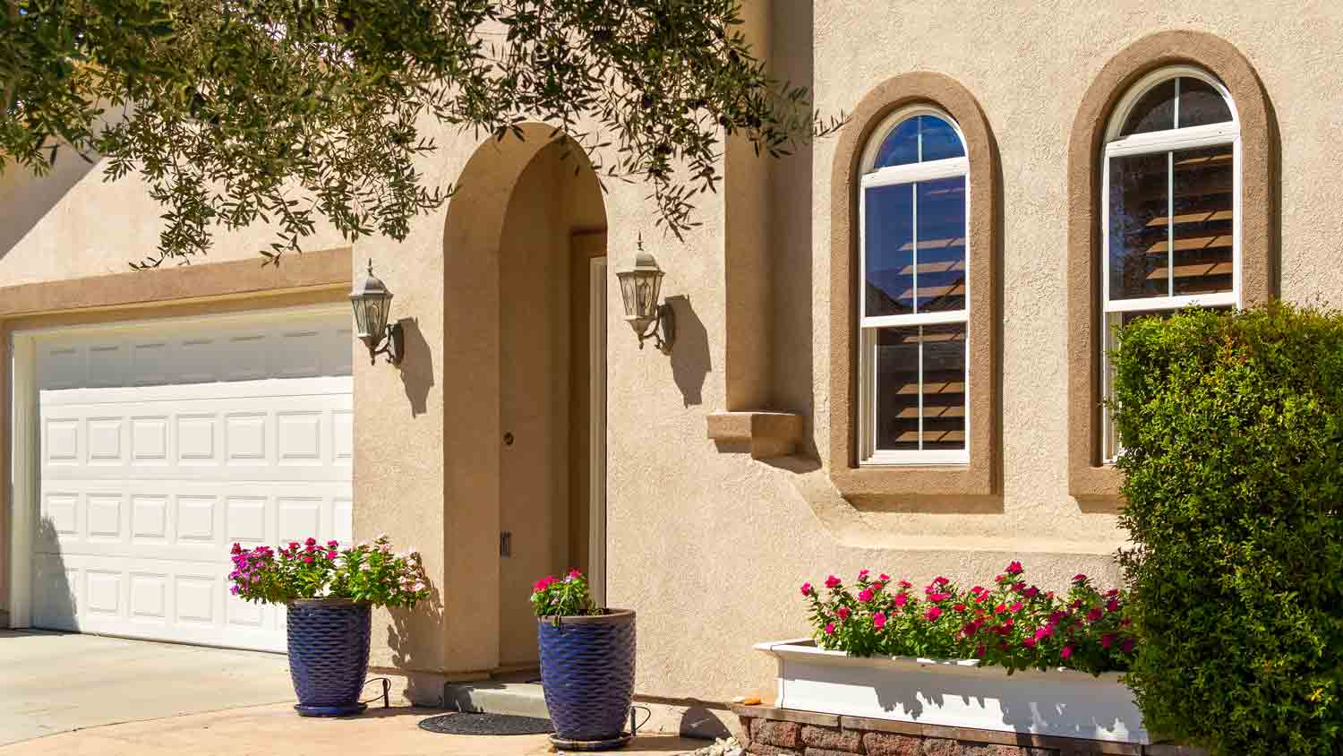 stucco family house