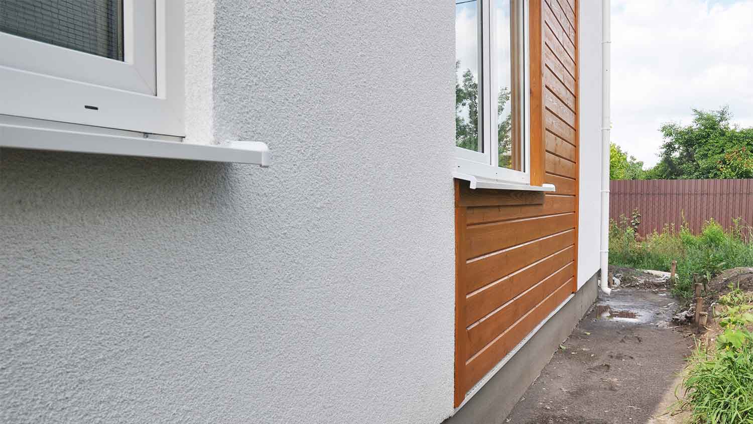 stucco siding of home