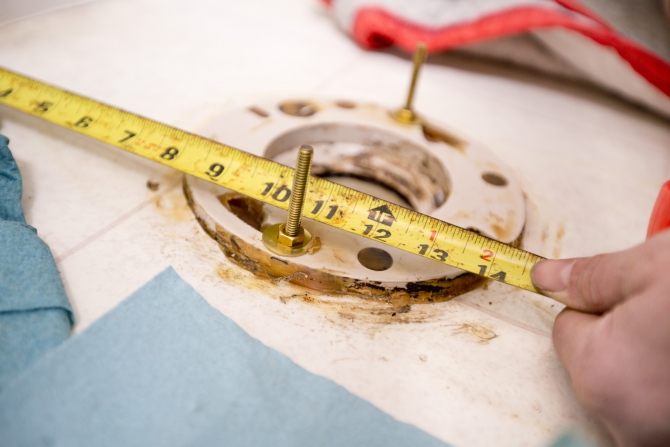 replacing old toilet flange bolts