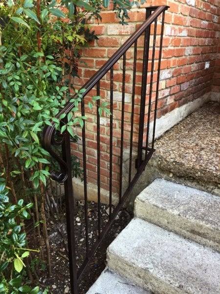 iron railing on outdoor stairs