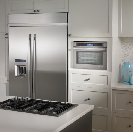 modern kitchen with white cabinets