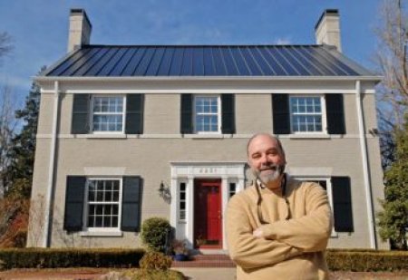 solar laminate metal roofing on historic Louisville home