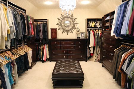 organized walk-in closet