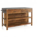 freestanding kitchen island made of reclaimed pine