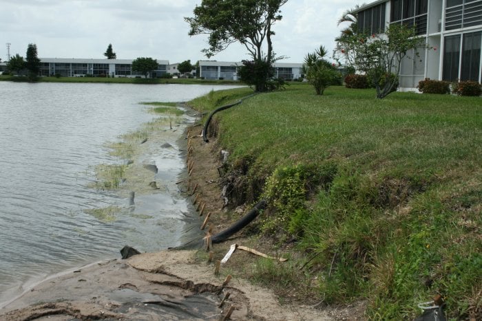An eroded lakeshore.