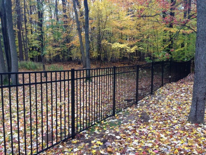 black aluminum fence