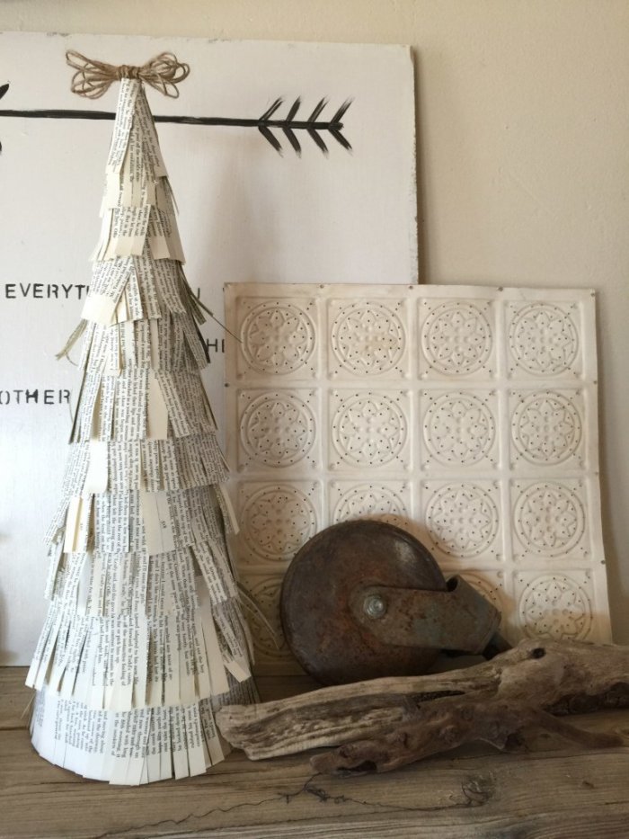 Make a Christmas tree from book pages. (Image courtesy of Twelve on Main)