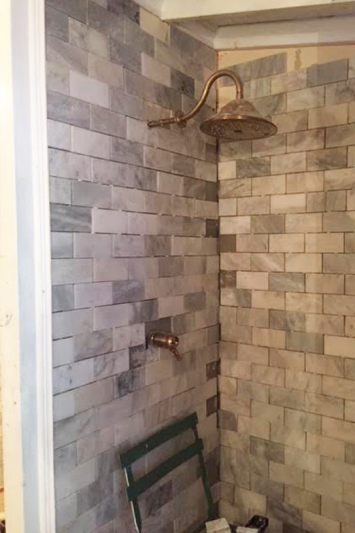 before and after shower remodel