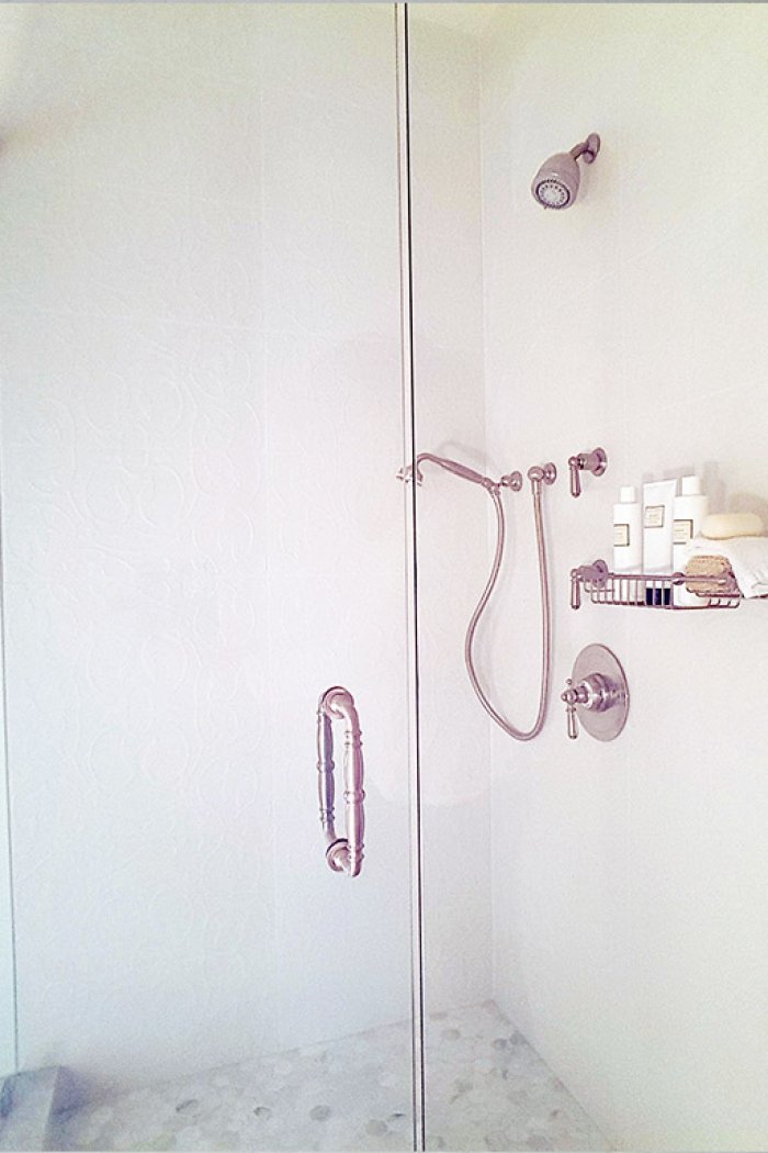 before and after shower remodel