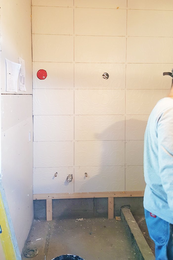 before and after shower remodel