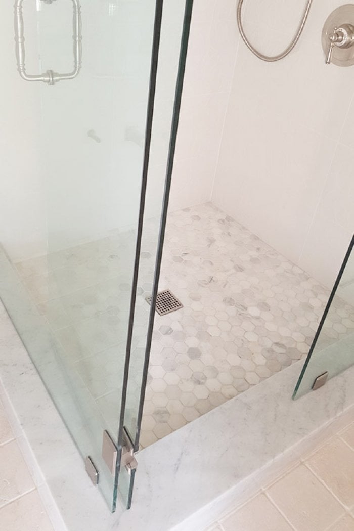 before and after shower remodel