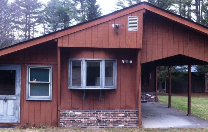 A home built around a trailer before deconstruction in Vermont