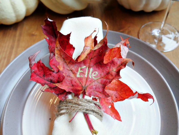 Leaf napkin ring materials
