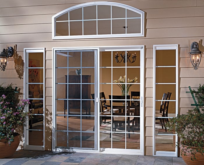 Pella exterior patio doors transom and sidelights