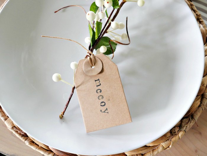 DIY napkin ring place setting