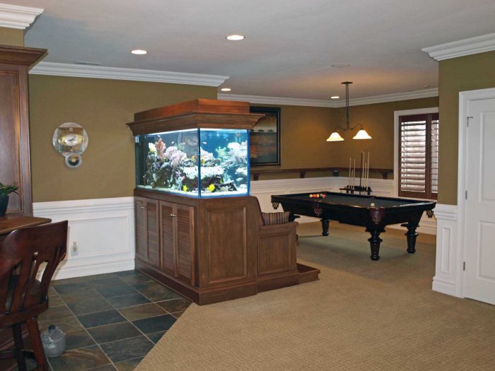 built-in aquarium