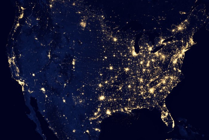 Light pollution map