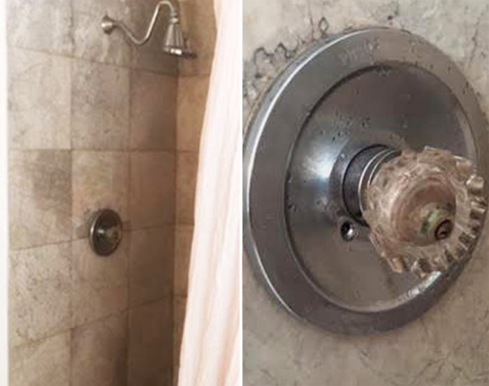 before and after shower remodel