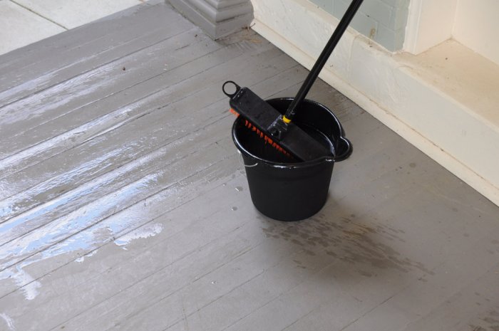 cleaning front porch