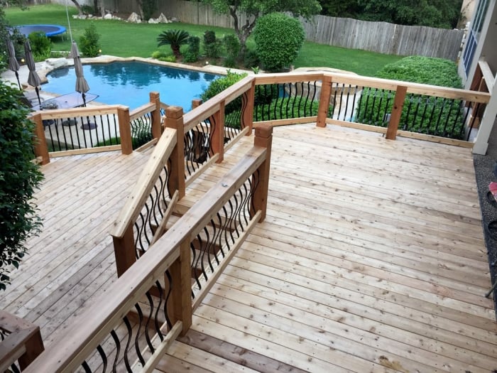 multi-level cedar deck
