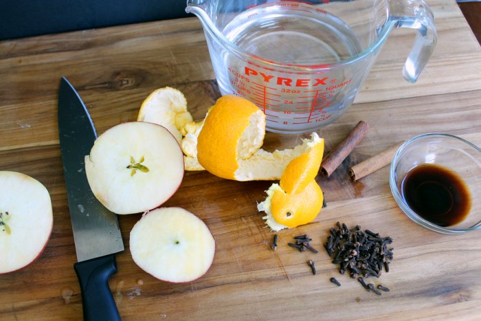 fall spice simmer pot ingredients