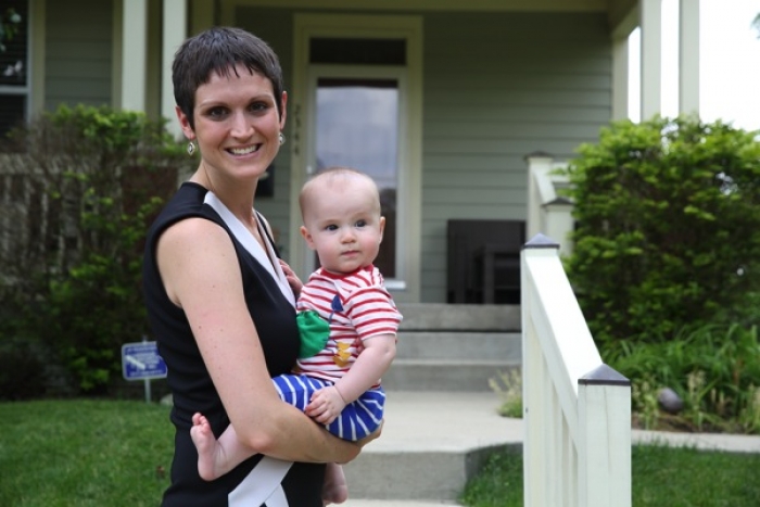 Sarah Strawbridge, vice president of the Fall Creek Place Neighborhood Association, says she loves the family friendly atmosphere of the neighborhood. (Photo by Eldon Lindsay)