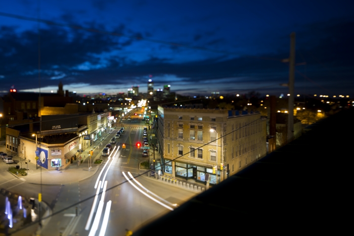 Fountain Square view at night