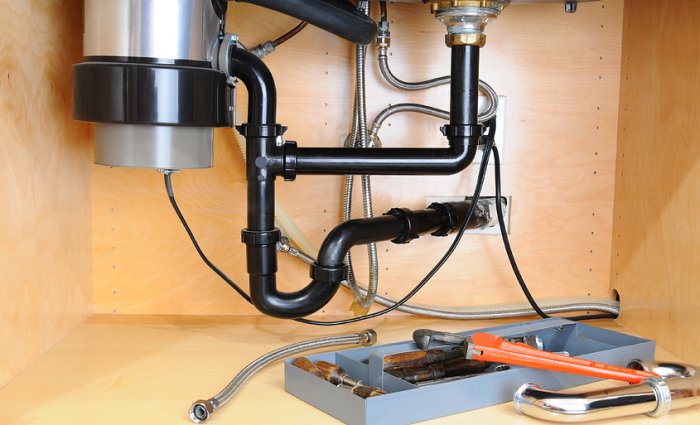 garbage disposal installed under sink