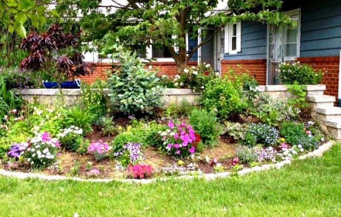 flower bed in a yard