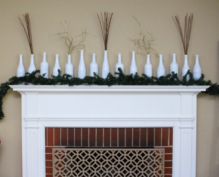 winter mantel decorations