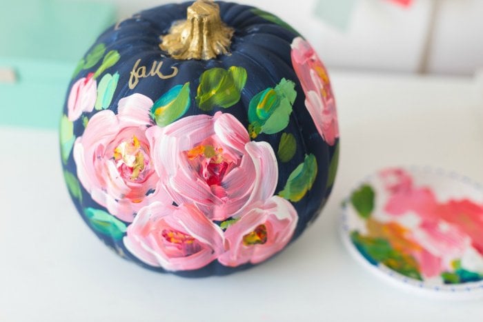 Some paint and your favorite designs or patterns will create a beautiful, bright pumpkin you can use anywhere. (Photo courtesy of Craftberry Bush)