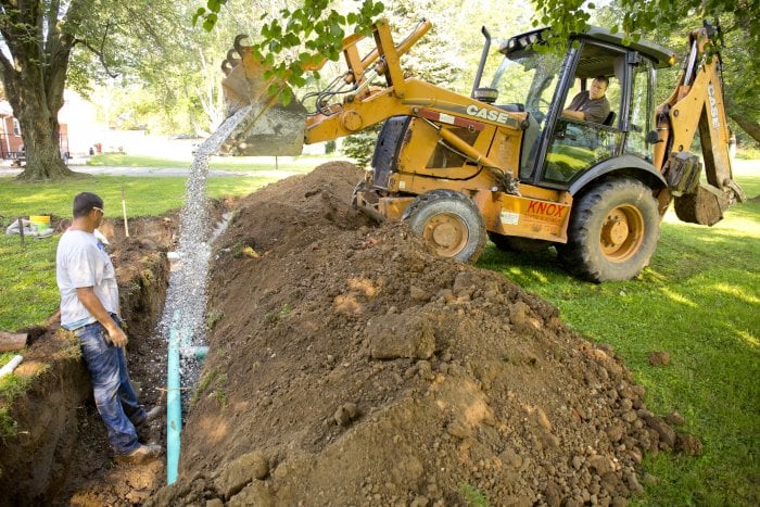 septic main line installation